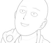 Coloriage et dessins gratuit Saitama regardant en haut à imprimer