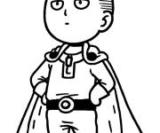 Coloriage Saitama regarde en haut