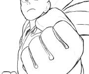 Coloriage Saitama s&eacute;rieux