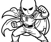 Coloriage Saitama sombre en action