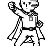 Coloriage Saitama style bande anim&eacute;