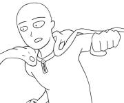 Coloriage et dessins gratuit Saitama style dessin anim&eacute; à imprimer