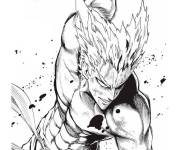 Coloriage sc&egrave;ne d'attaque de Garou