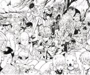 Coloriage Tous les personnages de One-Punch Man