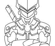 Coloriage et dessins gratuit Genji Overwatch vue de face à imprimer