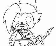 Coloriage et dessins gratuit H&eacute;ros Overwatch chibi à imprimer