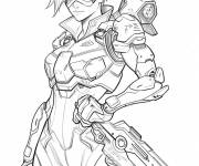 Coloriage et dessins gratuit Illustration Tracer toute confiante à imprimer