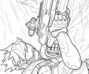Coloriage Lena Overwatch jeu vidéo