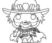 Coloriage et dessins gratuit Mccree de Overwatch chibi à imprimer
