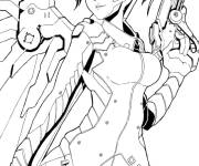 Coloriage Mercy h&eacute;ro&iuml;ne de Overwatch