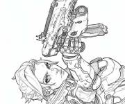 Coloriage Soldat féminine Overwatch