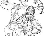 Coloriage Zarya et Tracer de overwatch