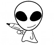 Coloriage Extraterrestre avec Armes