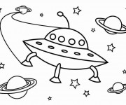 Coloriage et dessins gratuit Ovnis et L'univers à imprimer