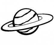 Coloriage Saturne Plan&egrave;te de notre syst&egrave;me solaire