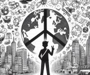 Coloriage et dessins gratuit Arr&ecirc;tons la guerre et profitons de la paix à imprimer