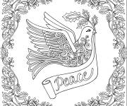 Coloriage Colombe symbole de la Paix