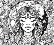 Coloriage et dessins gratuit Femme invitant &agrave; la paix à imprimer