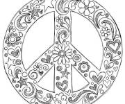Coloriage Joli signe de la paix imprimable