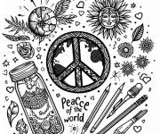 Coloriage et dessins gratuit La paix du monde PS gratuit à imprimer