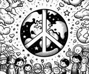 Coloriage et dessins gratuit La paix magique à imprimer