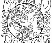 Coloriage Le monde profite de la paix
