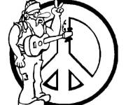 Coloriage Musicien de la paix