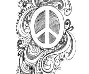 Coloriage Paix artistique imprimable
