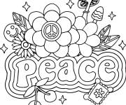 Coloriage Paix d&eacute;cor&eacute; en ligne