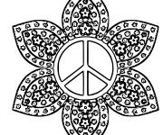 Coloriage Paix en forme de fleur