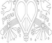 Coloriage Paix et amour gratuit
