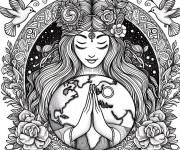 Coloriage Paix et Yoga