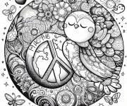 Coloriage Paysage de la pais pour enfants