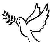 Coloriage Pigeon signe de paix
