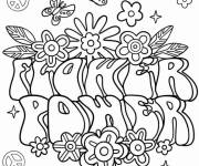 Coloriage Pouvoir des fleurs de paix