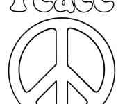 Coloriage Signe de la paix sur ordinateur