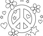 Coloriage Symbole de la paix &agrave; motifs