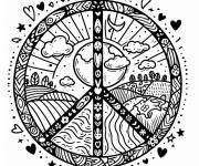 Coloriage Symbole de la paix pour les petits enfants