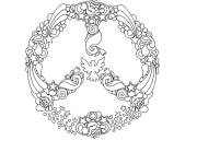 Coloriage Symbole de paix avec une colombe au centre