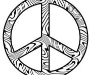 Coloriage Symbole de paix en bois