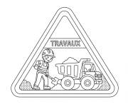 Coloriage Attention travaux
