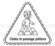 Coloriage c&eacute;dez le passage pi&eacute;tons