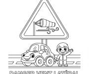Coloriage Danger, vent lat&eacute;ral