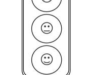Coloriage Feux de signalisation en &eacute;moji
