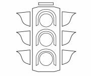 Coloriage Feux de signalisation en maternelle