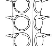 Coloriage Feux de signalisation simple