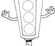 Coloriage Feux de signalisation style cartoon