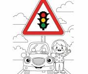 Coloriage Feux tricolores
