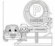Coloriage Grand panneau de parking