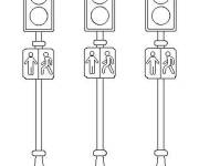 Coloriage Illustration de trois Feux de signalisation